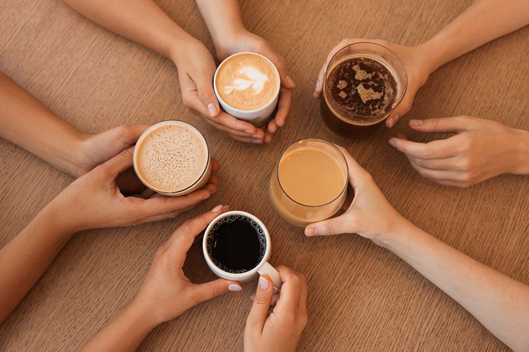 Coffee Club Diva's drinking coffee